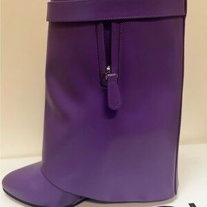 Purple Women's Boots Givenchy Shark Lock